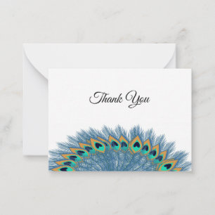 Beautiful Peacock Feather Thank You Card