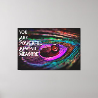 Beautiful Peacock Feather Water Droplet Canvas Print