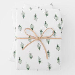 Beautiful Peacock Feather Wrapping Papaer Paper Sheet