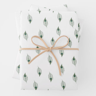 Beautiful Peacock Feather Wrapping Papaer Paper Sheet