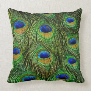 Beautiful Peacock Feathers Cushion