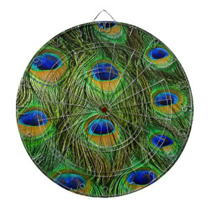 Beautiful Peacock Feathers Dartboard