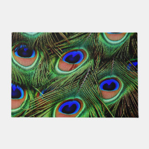 Beautiful Peacock Feathers  Doormat