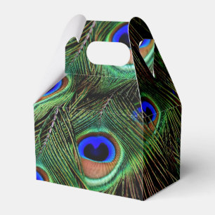 Beautiful Peacock Feathers Favour Box