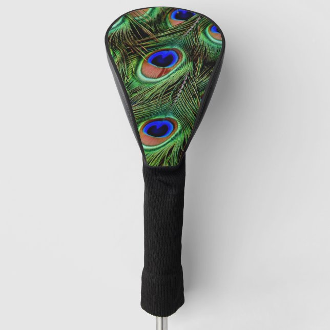 Beautiful Peacock Feathers  Golf Head Cover (Front)