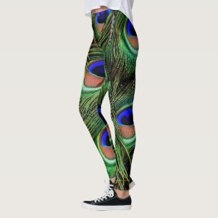 Beautiful Peacock Feathers  Leggings