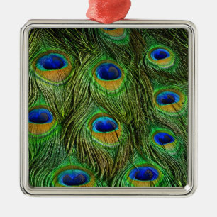 Beautiful Peacock Feathers Metal Tree Decoration