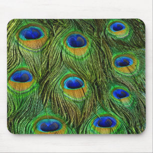 Beautiful Peacock Feathers Mouse Mat