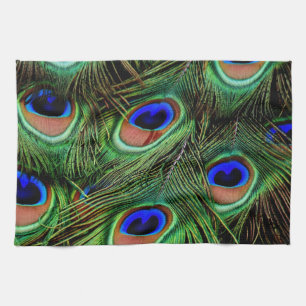 Beautiful Peacock Feathers  Tea Towel