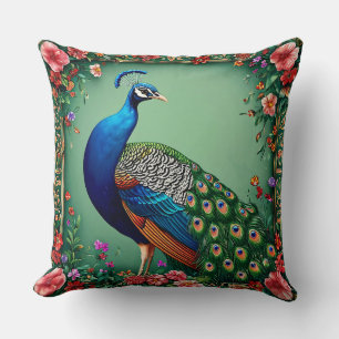 Beautiful peacock flower background cushion