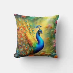 Beautiful Peacock in Garden Bird 98 Cushion