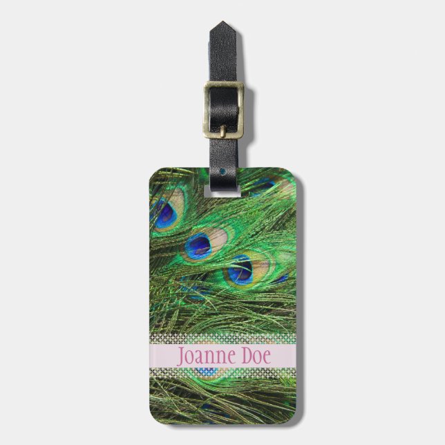 Beautiful Peacock Luggage Tag (Front Vertical)