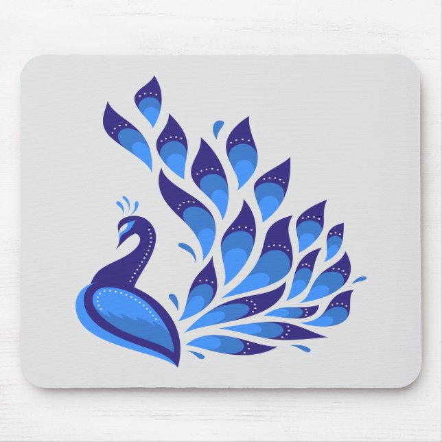 Beautiful Peacock Mouse Mat (Front)