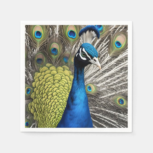 Beautiful Peacock Napkin (Front)