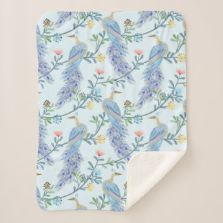 Beautiful Peacock Sherpa Blanket