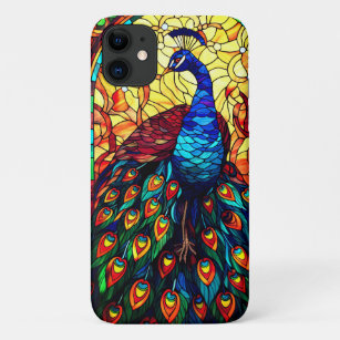 Beautiful Peacock Stained Glass Wildlife Art Case-Mate iPhone Case