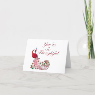 Beautiful Peacock Thank You Card