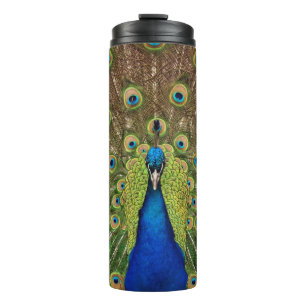 Beautiful peacock thermal tumbler