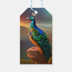 Beautiful Peacock Welcomes the Day Gift Tags