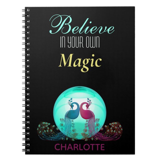 Beautiful Peacocks Custom Inspirational Notebook (Front)