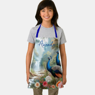 Beautiful Peacocks Girls Craft  Apron