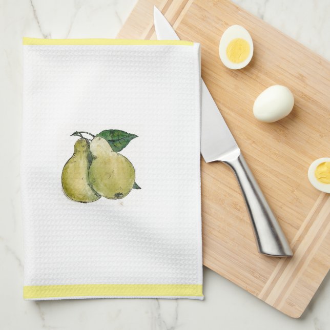 beautiful  pear design kitchen towel (Quarter Fold)