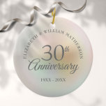 Beautiful Pearl 30th Anniversary Ceramic Tree Decoration<br><div class="desc">Featuring a beautiful pearl,  this chic 30th wedding anniversary keepsake can be personalised with your special pearl anniversary information on a pearl background. Designed by Thisisnotme©</div>