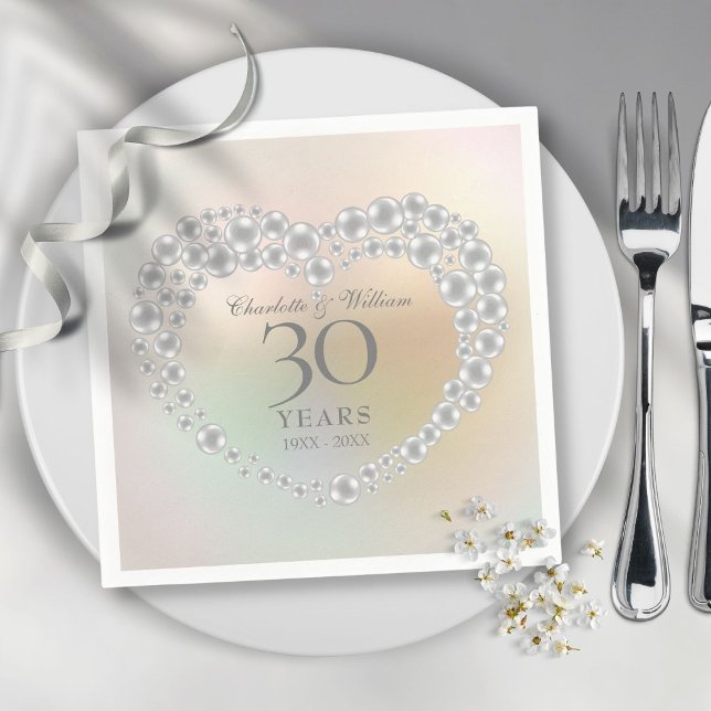 Beautiful Pearl 30th Anniversary Napkin (Creator Uploaded)