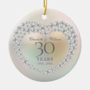 30th Wedding Anniversary Christmas Tree Decorations Ornaments