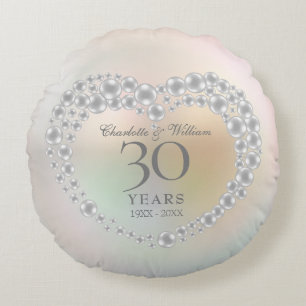 Beautiful Pearl 30th Anniversary Round Cushion