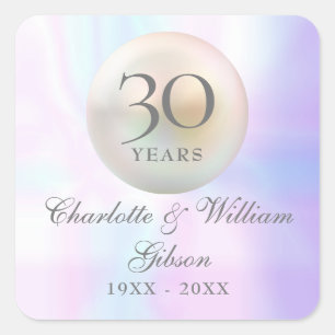 Beautiful Pearl 30th Anniversary Square Sticker