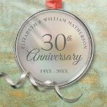 Beautiful Pearl 30th Wedding Anniversary Metal Tree Decoration<br><div class="desc">Featuring a beautiful pearl,  this chic 30th wedding anniversary keepsake can be personalised with your special pearl anniversary information on a pearl background. Designed by Thisisnotme©</div>
