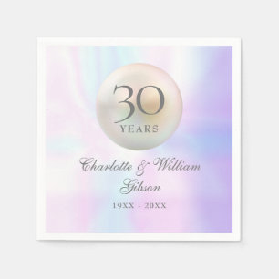 Beautiful Pearl 30th Wedding Anniversary Napkin