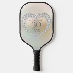 Beautiful Pearl 30th Wedding Anniversary Pickleball Paddle