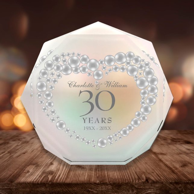 Beautiful Pearl Heart 30th Anniversary Photo Block (Creator Uploaded)