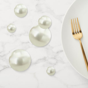 Beautiful Pearls Beach Wedding Table Confetti