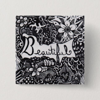 Beautiful Pen 15 Cm Square Badge