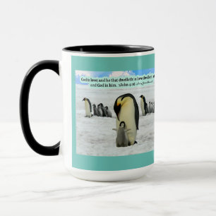 Beautiful Penguin Scripture 1 John 4:16 Mug