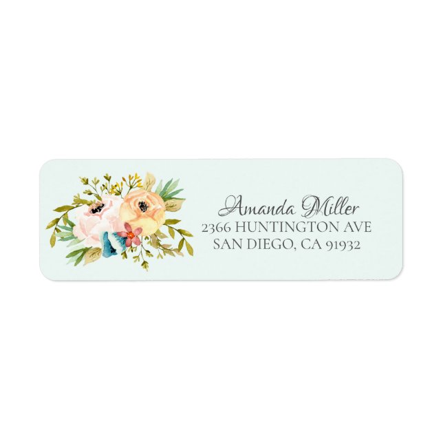 Beautiful Peonies Floral Return address (Front)
