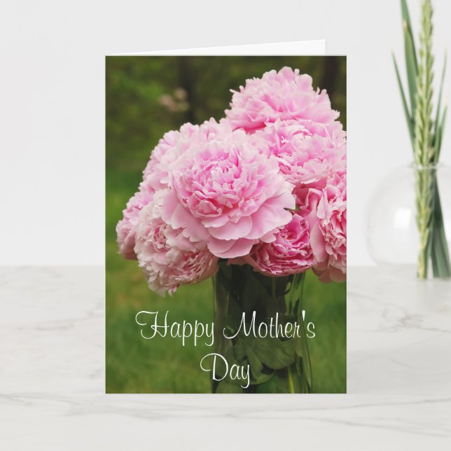 Beautiful Peony Bouquet Card (Front)