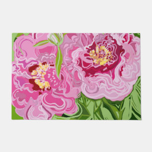 Beautiful peony doormat