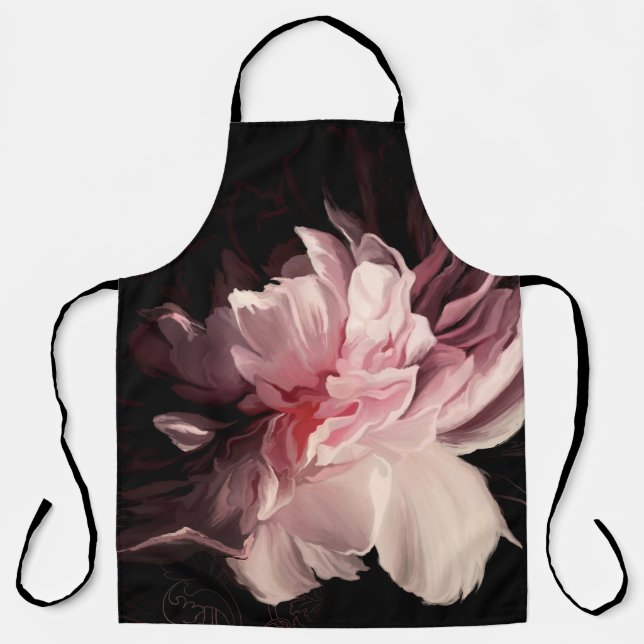 Beautiful peony flower apron (Front)