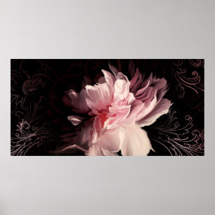 Beautiful peony flower poster