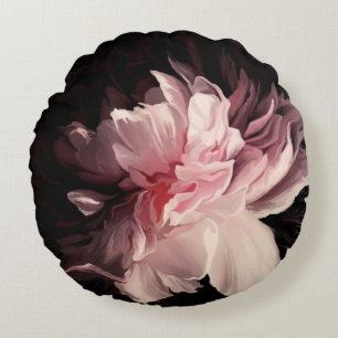 Beautiful peony flower round cushion