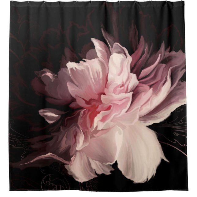 Beautiful peony flower shower curtain (Front)