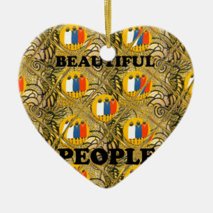 Beautiful People African Traditional Motif Colours Ceramic Tree Decoration
