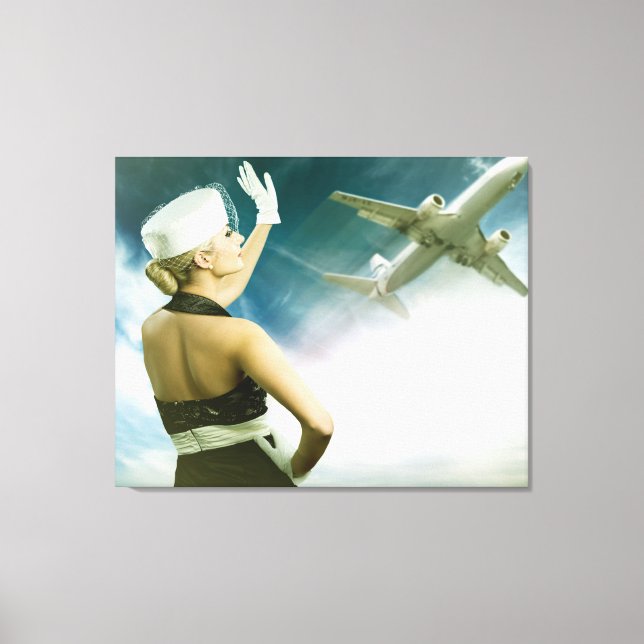 Beautiful People Retro Flight Attendant Canvas Art (Front)