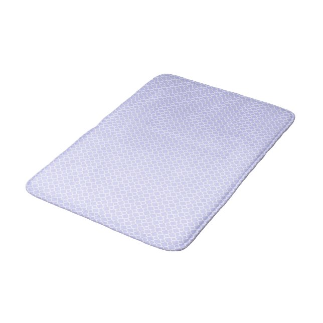 Beautiful Periwinkle Quatrefoil Pattern Spring Bath Mat (Angled)