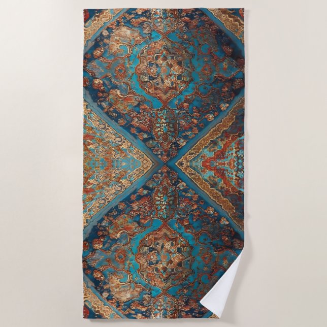 Beautiful Persian Old Pattern Trendy Collection Beach Towel (Front)