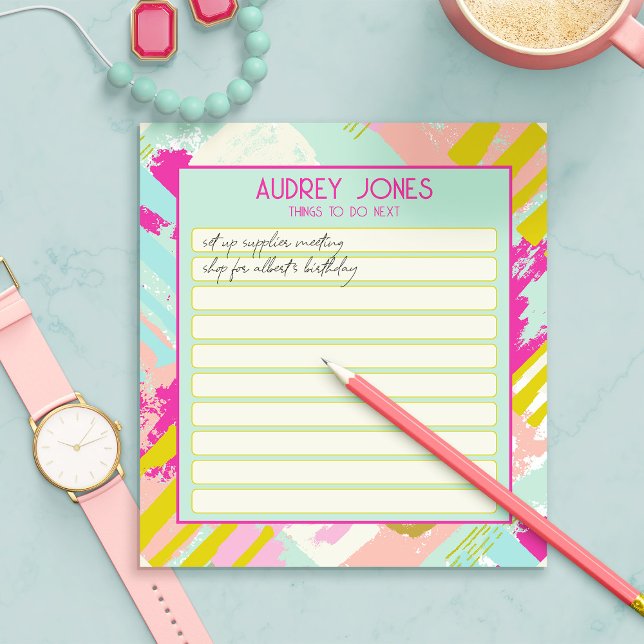Beautiful Personalised Abstract Design To Do List Notepad (Creator Uploaded)